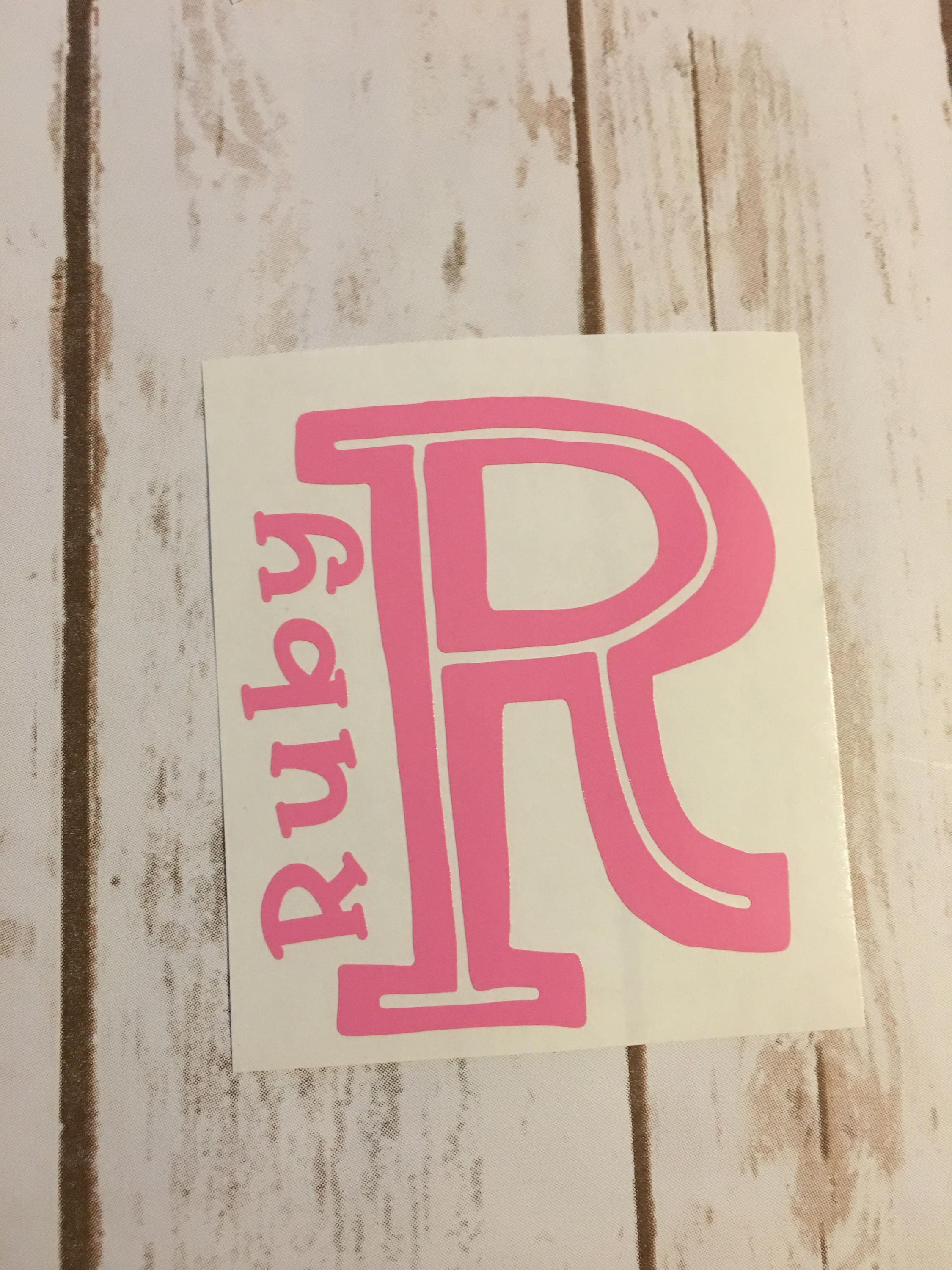 Single Letter Decal Name Decal Vinyl Decal YETI Decal Etsy