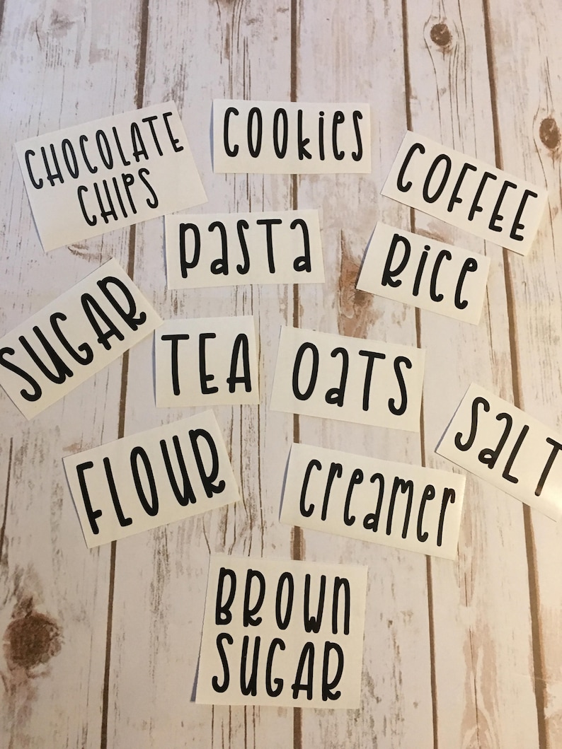 Canister Decal Kitchen Decals Glass Jar Decals Pantry Etsy