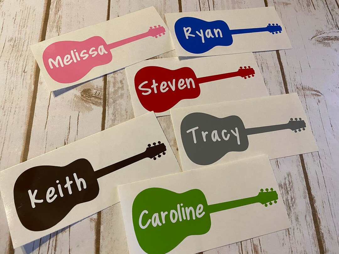 Guitar Vinyl Decal Monogram Decal Personalized Guitar Etsy