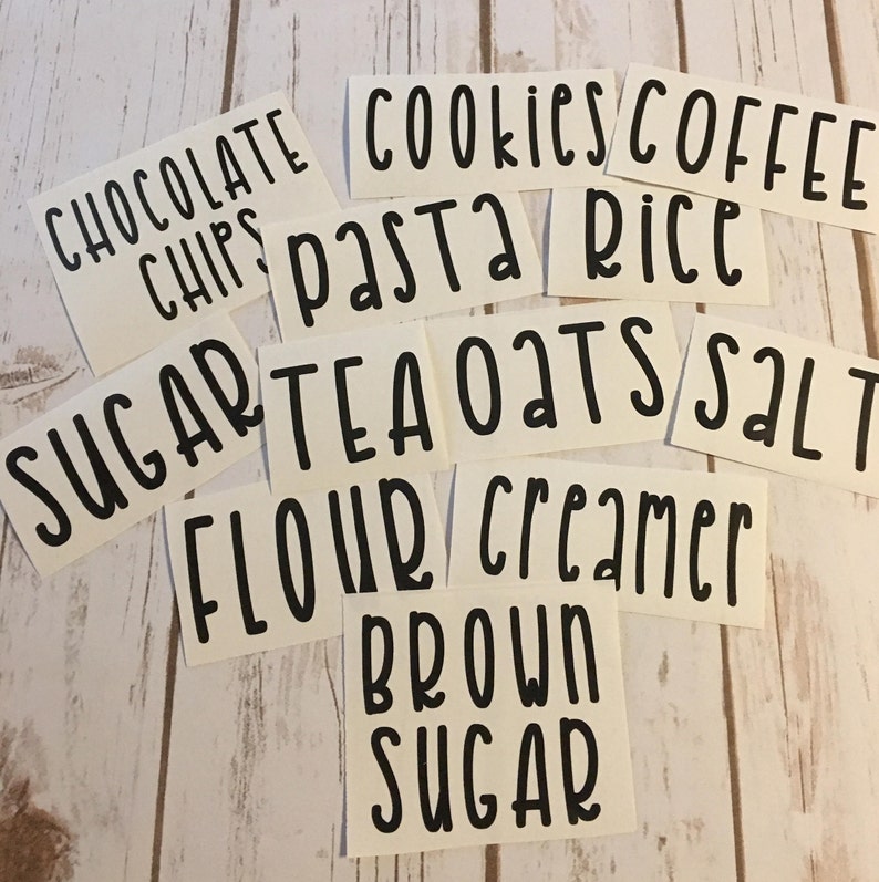 Canister Decal Kitchen Decals Glass Jar Decals Pantry Etsy