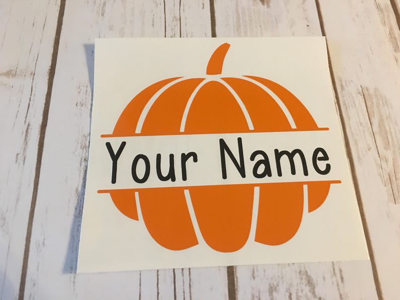 Pumpkin Decal Fall Decal Autumn Decal Pumpkin Monogram Etsy