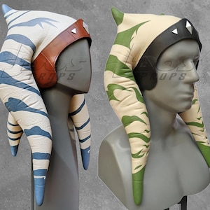 Togruta Latex Lekku + Leather Headband (Ahsoka Mandalorian style) - Prop Replica Star Wars Costume Montral Headpiece image 1