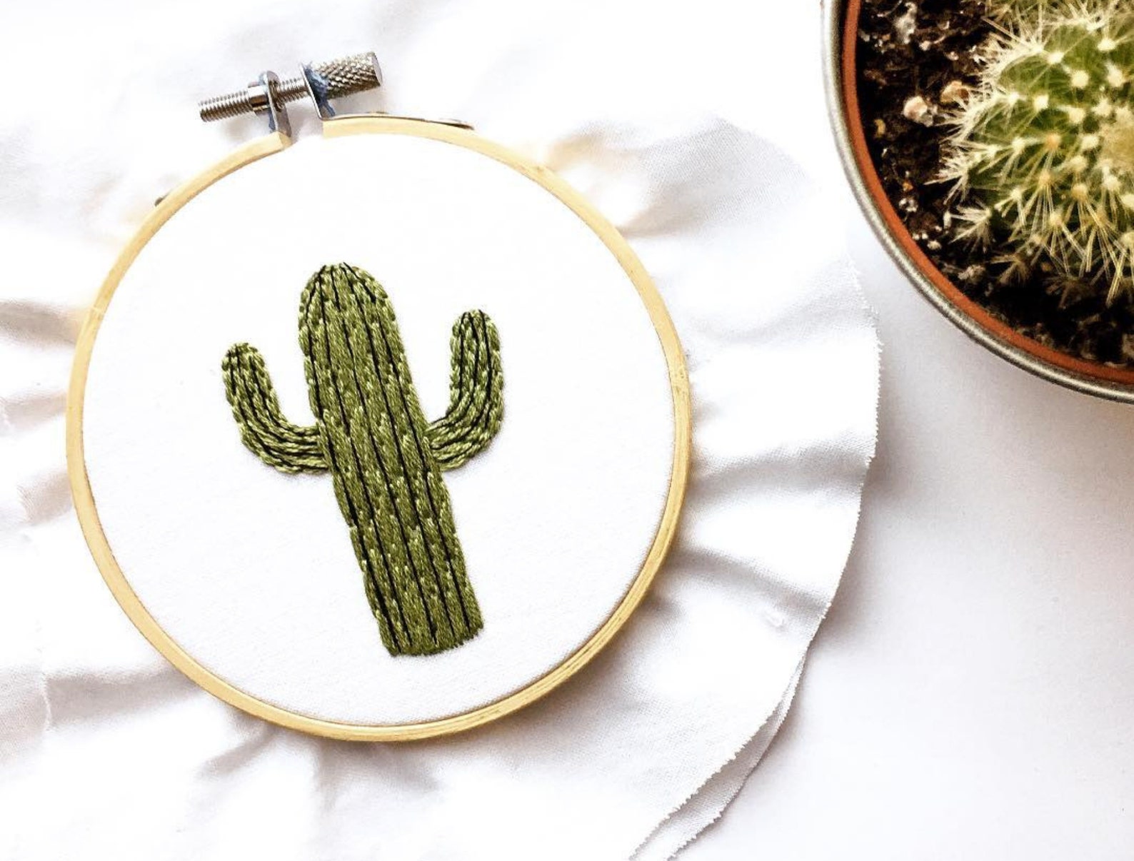 Cactus Embroidery Kit DIY Beginners Embroidery Kit Etsy