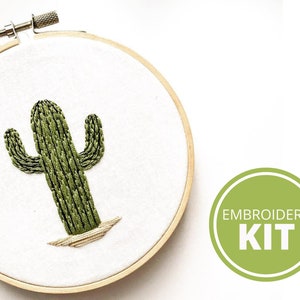 Cactus Embroidery Kit, DIY Beginners Embroidery Kit, Embroidery Kit Sewing Pattern, Embroidery Hoop Art, Embroidery Pattern, Sew It Yourself