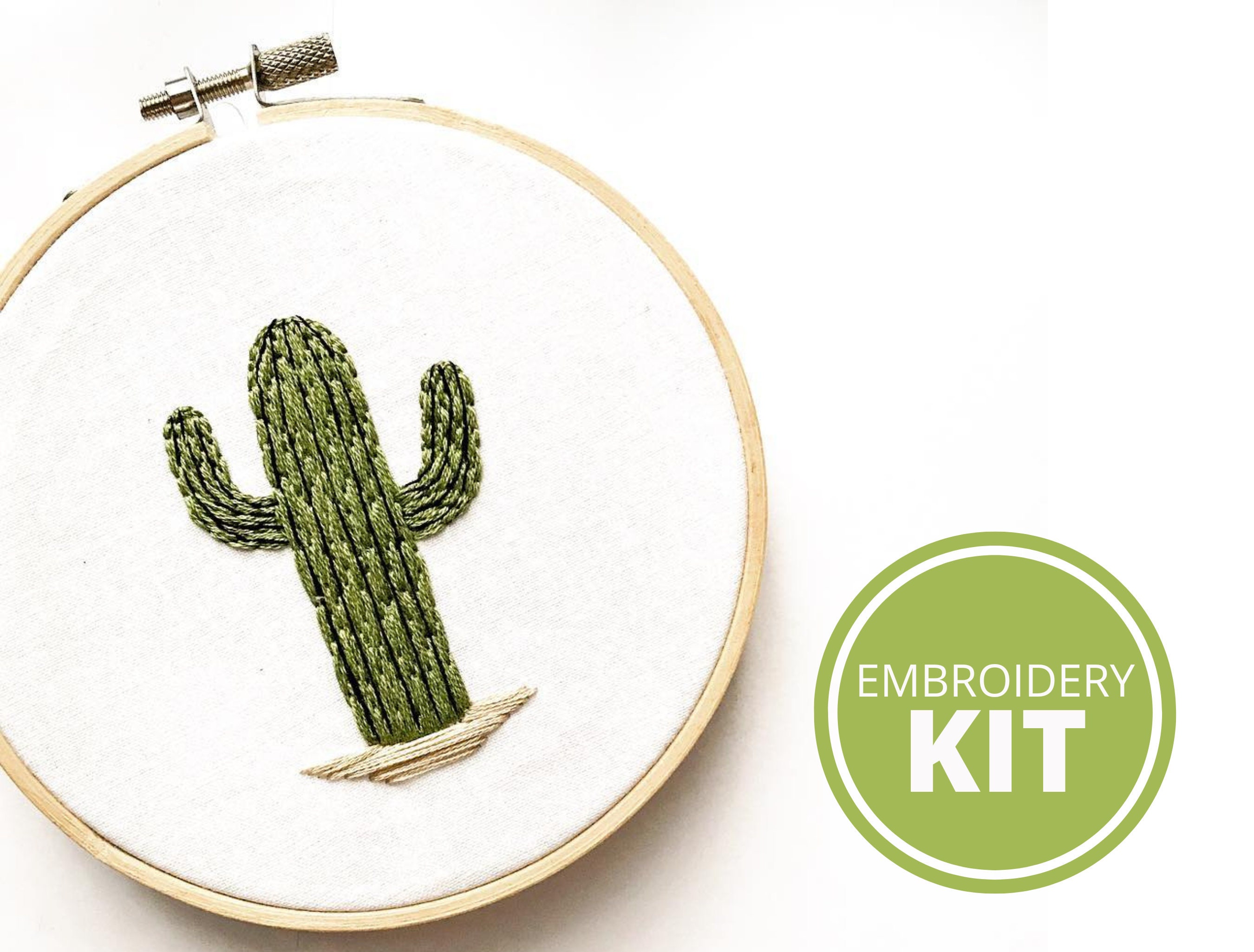 Buy Plant Embroidery Starter Kit With 20CM Embroidery Hoop Color Threads  Cross Stitch Set Cartoon Cactus Pattern Online - 360 Digitizing - Embroidery  Designs