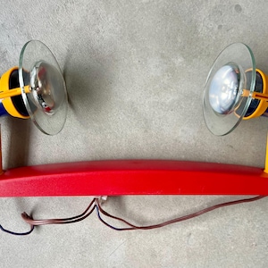 Vintage Massive Spot Plafondlamp Spots Primaire kleuren Jaren 80 Jaren 80 Memphis-stijl Rood Geel Blauw