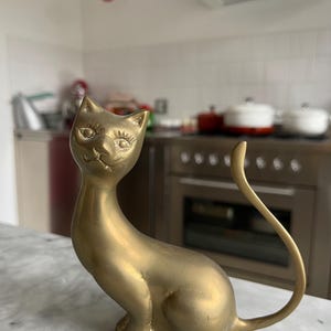 Cat Brass Hollywood Regency Vintage