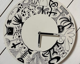 Vintage Ikea Mikael Axelsson SIPPRA Metalwork Wall Clock , Grey