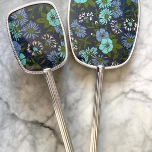 Boudoir Vanity Set Fifties Vintage Hair Brush Mirror flowers