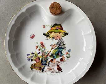 Warmhoudbordje termos kinderbord Gisela Gottschlich Porselein Limoges vintage