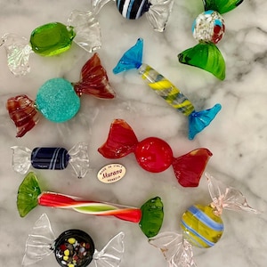 Murano Venice Handmade Glass Candy Set of 10