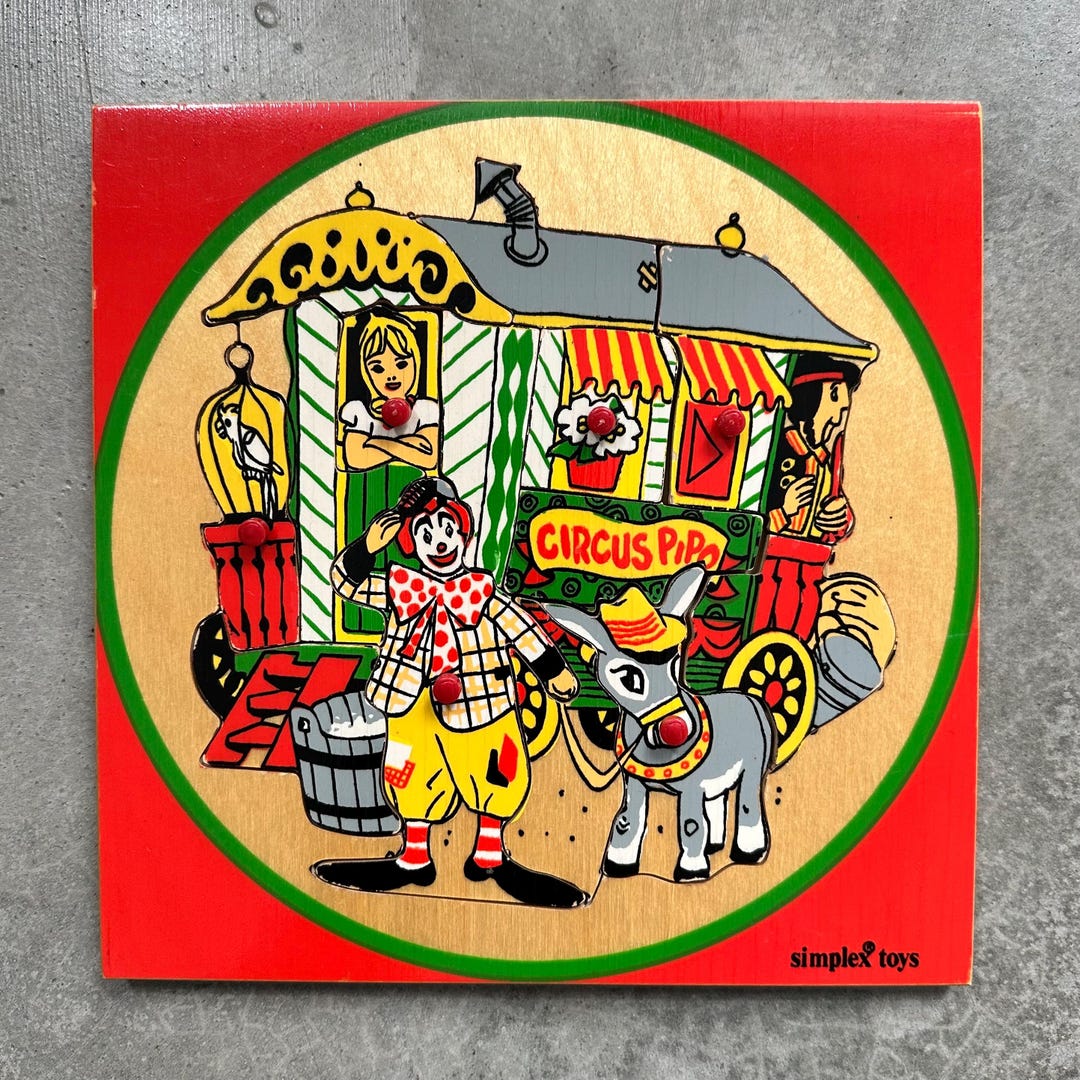 Simplex Holland Puzzel Hout Vintage Jaren 60 Circus Pipo - Etsy