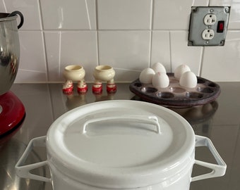 Seppo Mallat Finel Arabia Finland pan vintage jaren 60 wit Emaille Emaille Mid Century