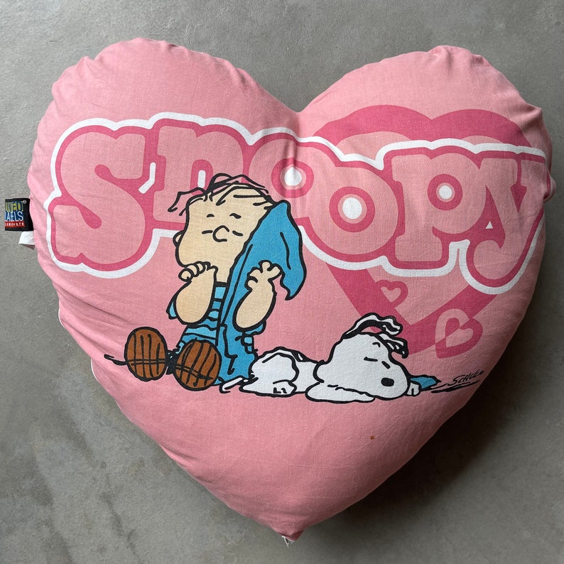Peanuts Pillow Heart Snoopy Charlie Brown Schultz United Labels Comicware Vintage Etsy