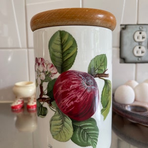 Portmeirion Pomona Brittanica Design Susan Williams-Ellis 1982 Voorraadpot Grijze ochtendappel