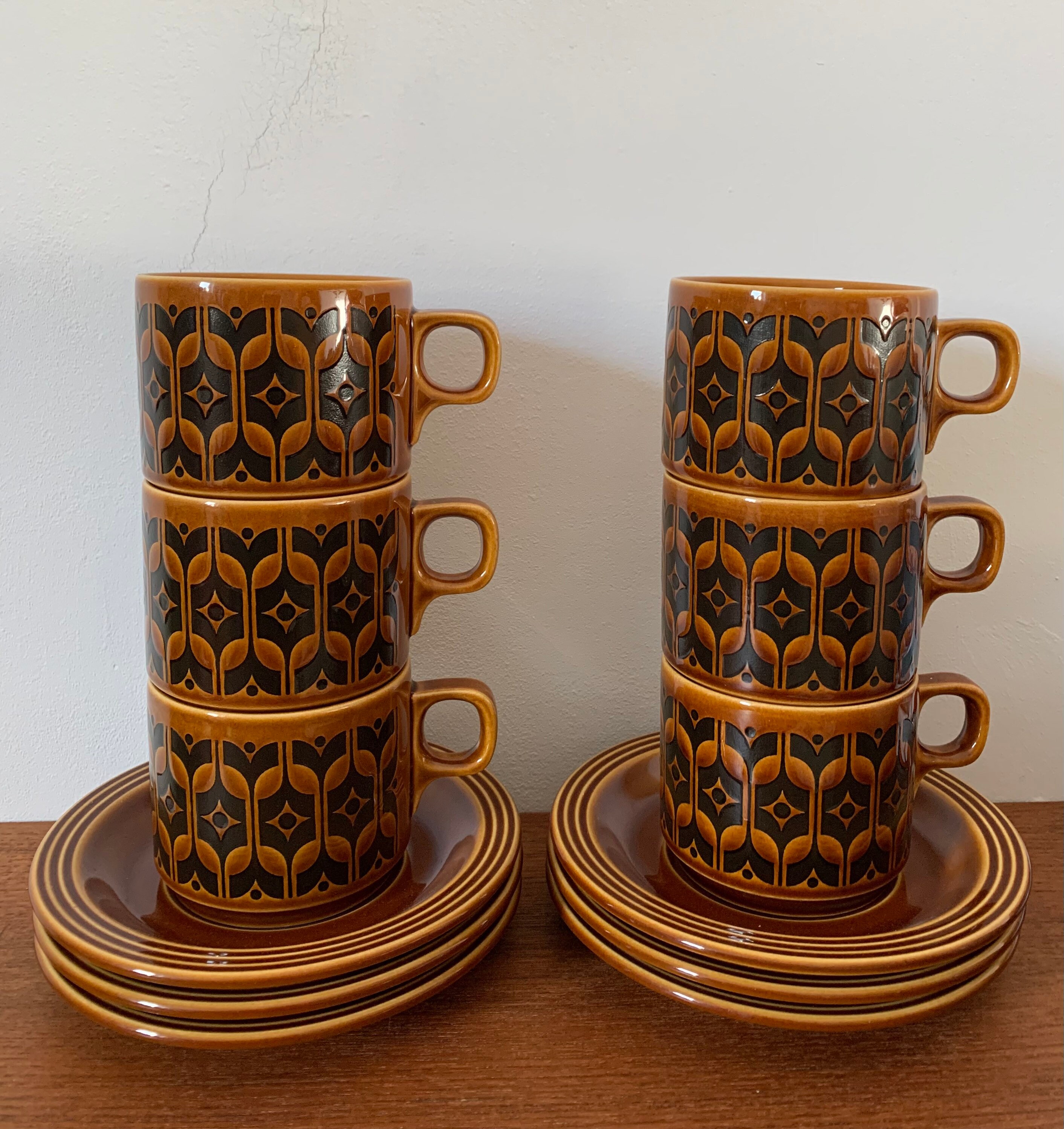 Hornsea England Heirloom 1976 Kopschotel Set Van 6 Vintage - Etsy