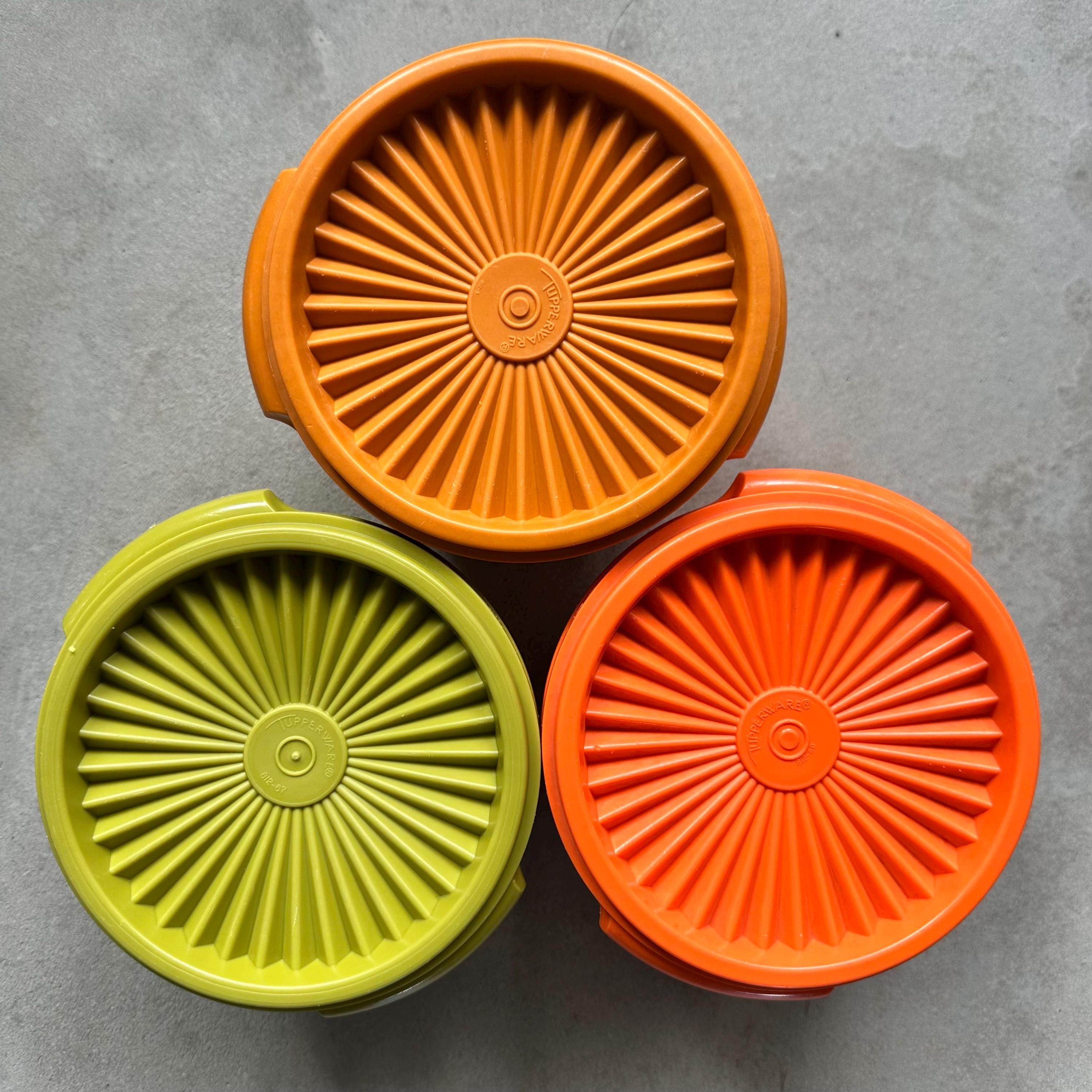 Sladoos Tupperware Tupperware-doos Set Van 3 Vintage Sunburst Astro Starburst Servalier ...