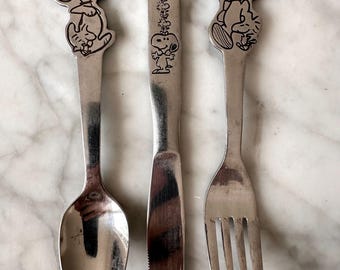 Peanuts Snoopy and Woodstock Child Toddler Youth Silverware
