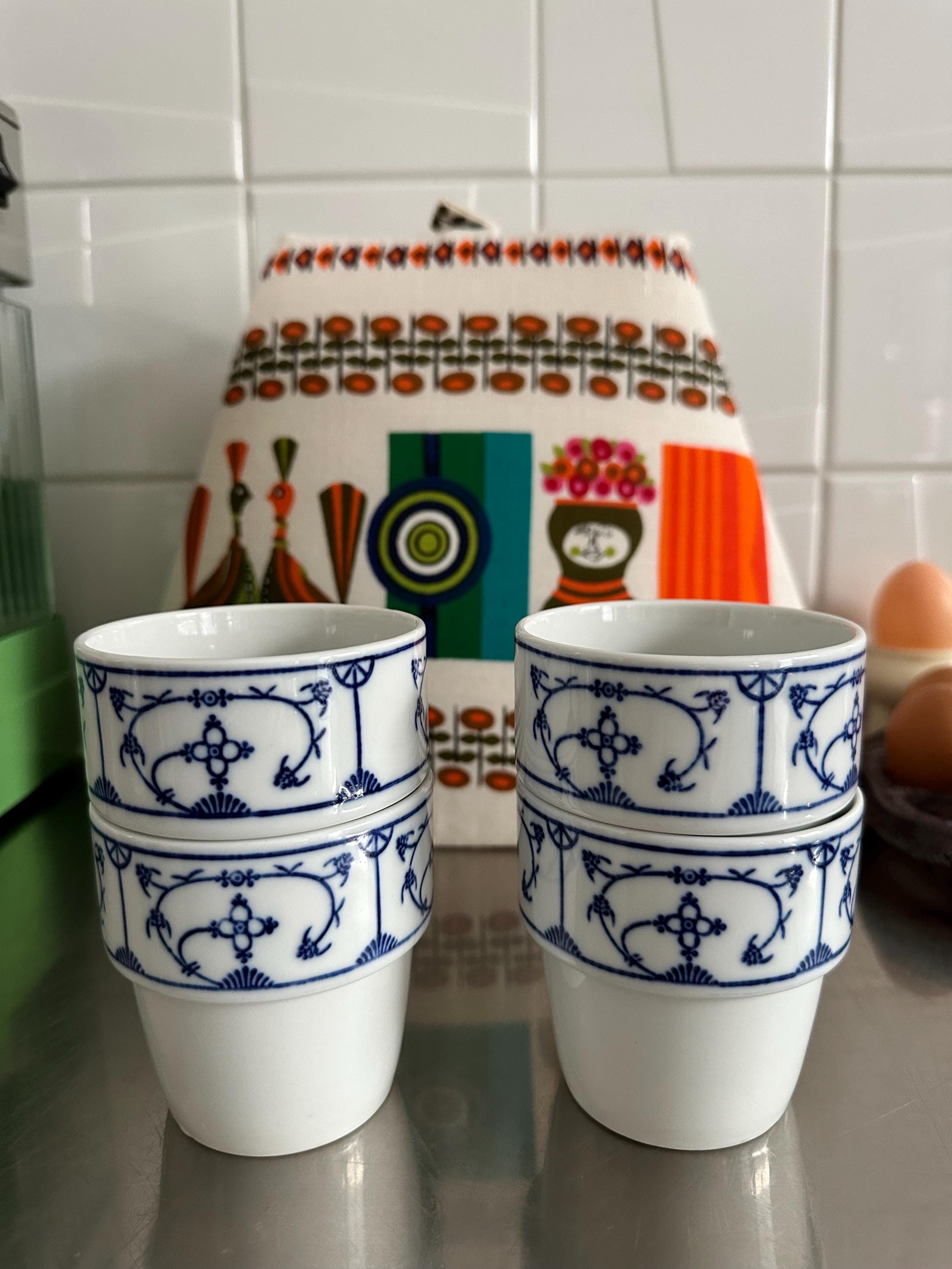 Blau Saks Jäger Eisenberg GDR Stacking Milk Cups Vintage Set of 4