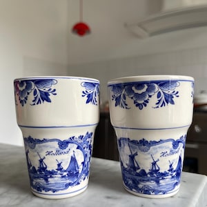 Delft Blue Delfts Blauw AGRO Mugs Holland Vintage Blue and White China Set