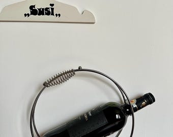 Vintage Post Modern Stainless Steel Wine Bottle Holder Mid Century Barware