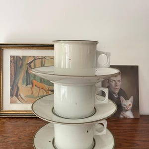 3 Vintage Dansk Green Mist kop en schotels Niels Refsgaard Design Denmark