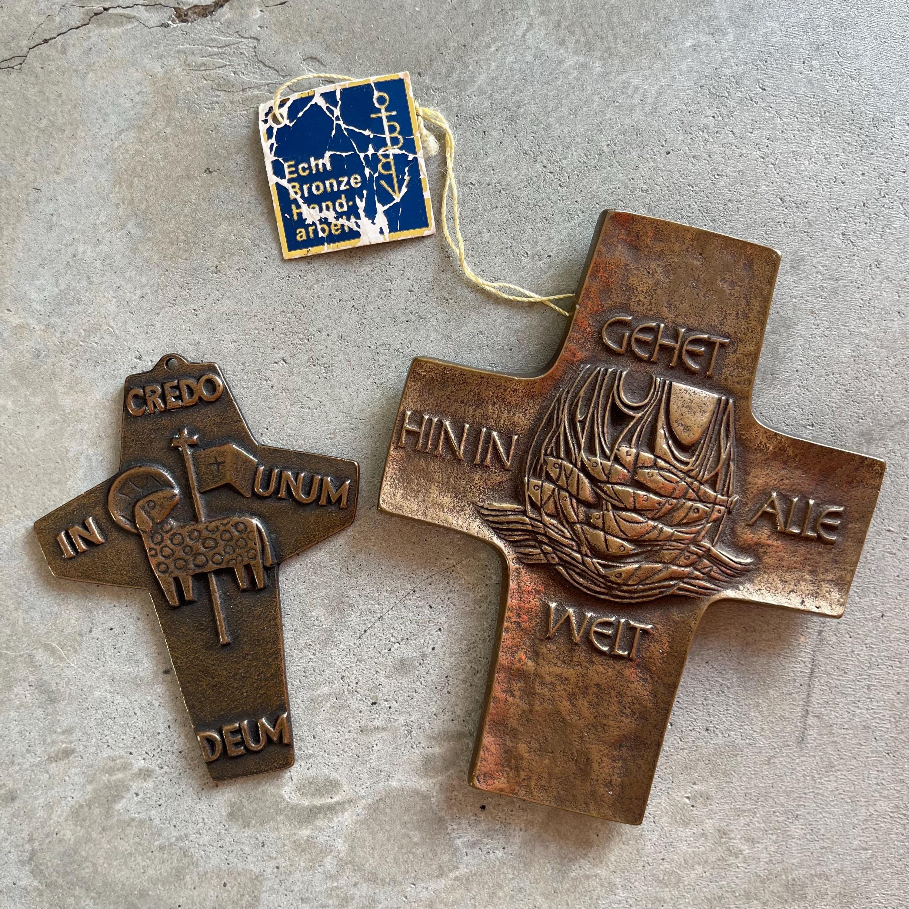 Cross Crucifix Bronze Butzer & Bercker Vintage Handmade Set - Etsy