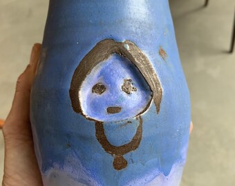 Vaasje keramiek vintage handgemaakt