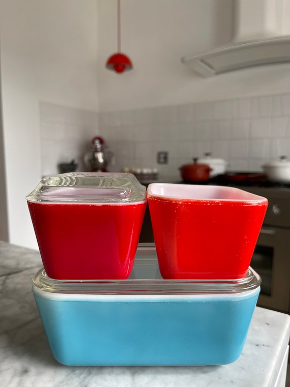 Vintage Pyrex Refrigerator Dishes Refrigerator Storage Oven to Fridge Pyrex Dish Ribbed Lids Etsy