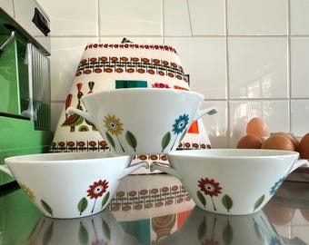 PIED DE POULE スープボウル３つセット スープボウル 日本製 陶器 ヴィンテージ 3個セット - Etsy 日本