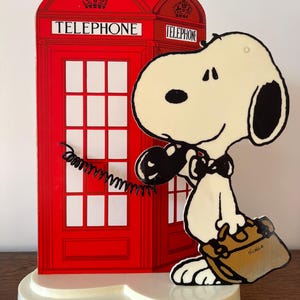 Zeldzame vintage Snoopy Peanuts-lichtlamp Nuova Linea Zero Italy telefooncel