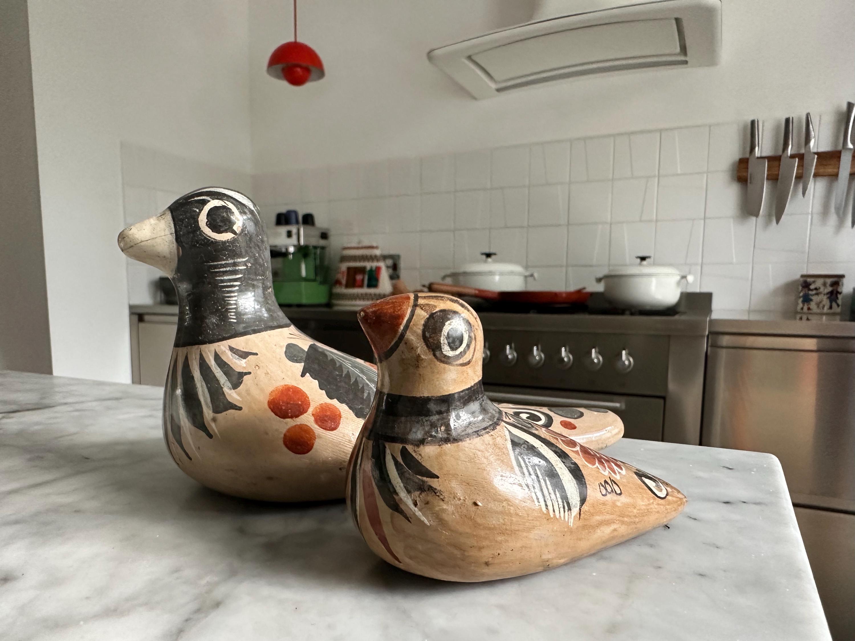 ヴィンテージ セラミック ハト ペイント 鳥 エスニック フォーク