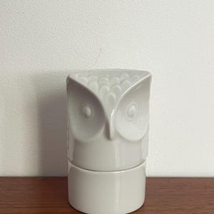 White Owl Ring Pot Arzberg Porcelain Lidded Trinket Box Jewellery Bavaria Germany Vintage