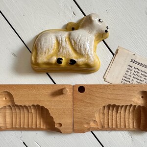 Mal Boter Lam Vintage Keramiek Hout Set