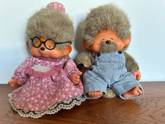 Monchhichi Vintage Oma En Opa Grootouders 1974 Sekiguchi Gemaakt