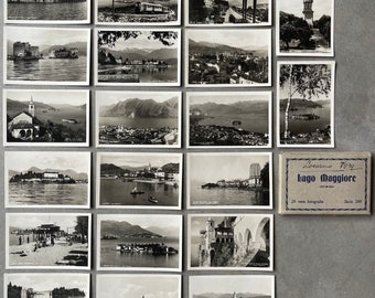 Italy Lago Maggiore 20 Miniature Tourist Photo Souvenir Cards 1939 Set