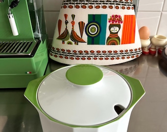 Jaren 70 Rosenthal Duitsland Continental Studio Linie Tapio Wirkkala Sunion Green Polygon Vintage Serveerschaal Met Deksel