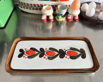 Schramberg Bernau Cake Plate Vintage Seventies Brown Orange