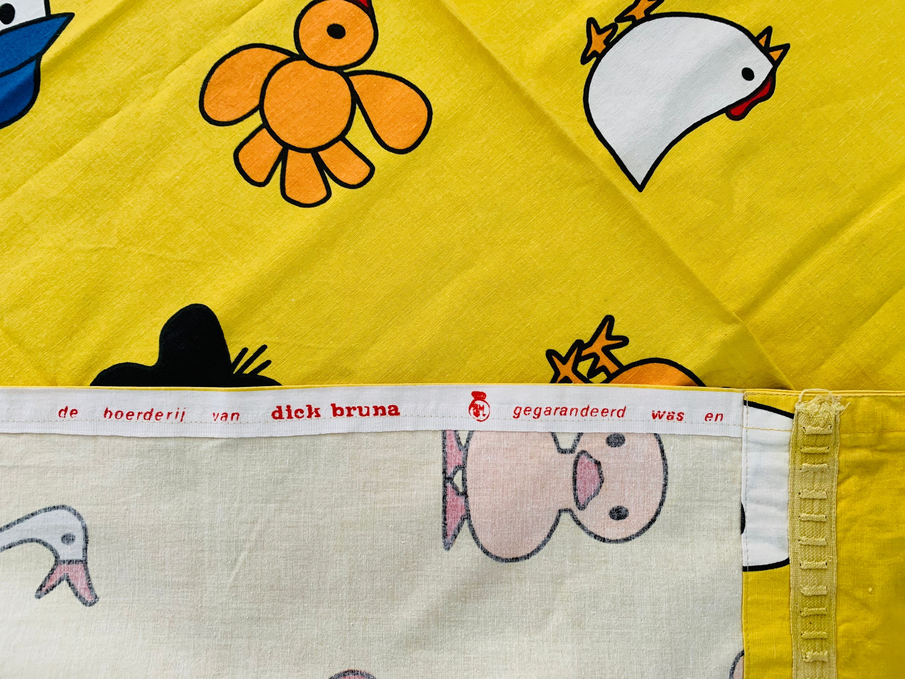 Dick Bruna nijntje 90年代 シルクスクリーン オランダ製 Gordijnstof Dick Bruna Nijntje Miffy De Boerderij Vintage - Etsy