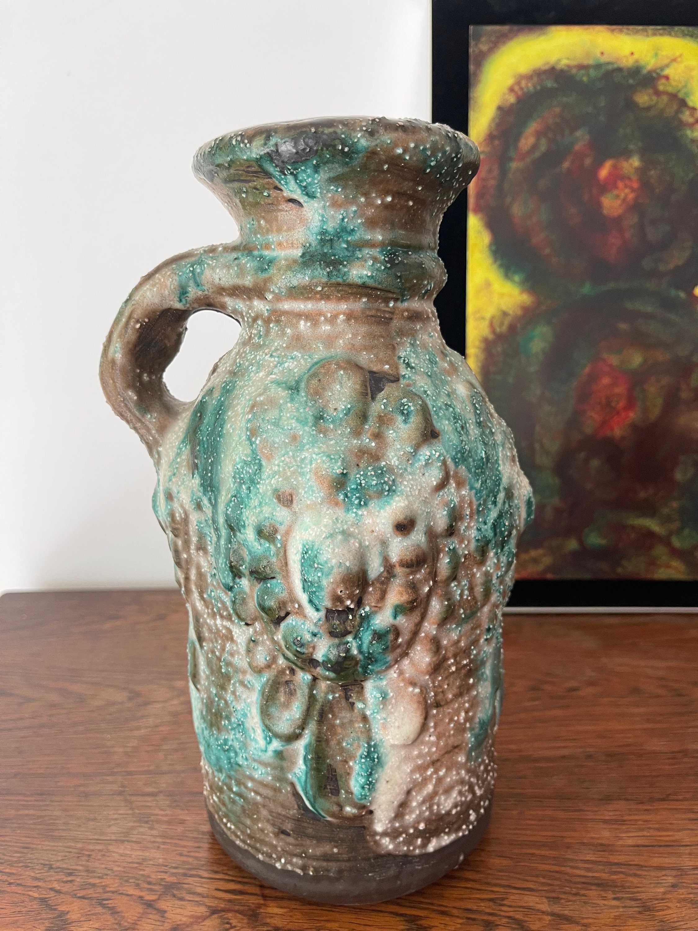 Vintage Carstens Tönnieshof Vaas 7307 23 Midcentury Fat Lava