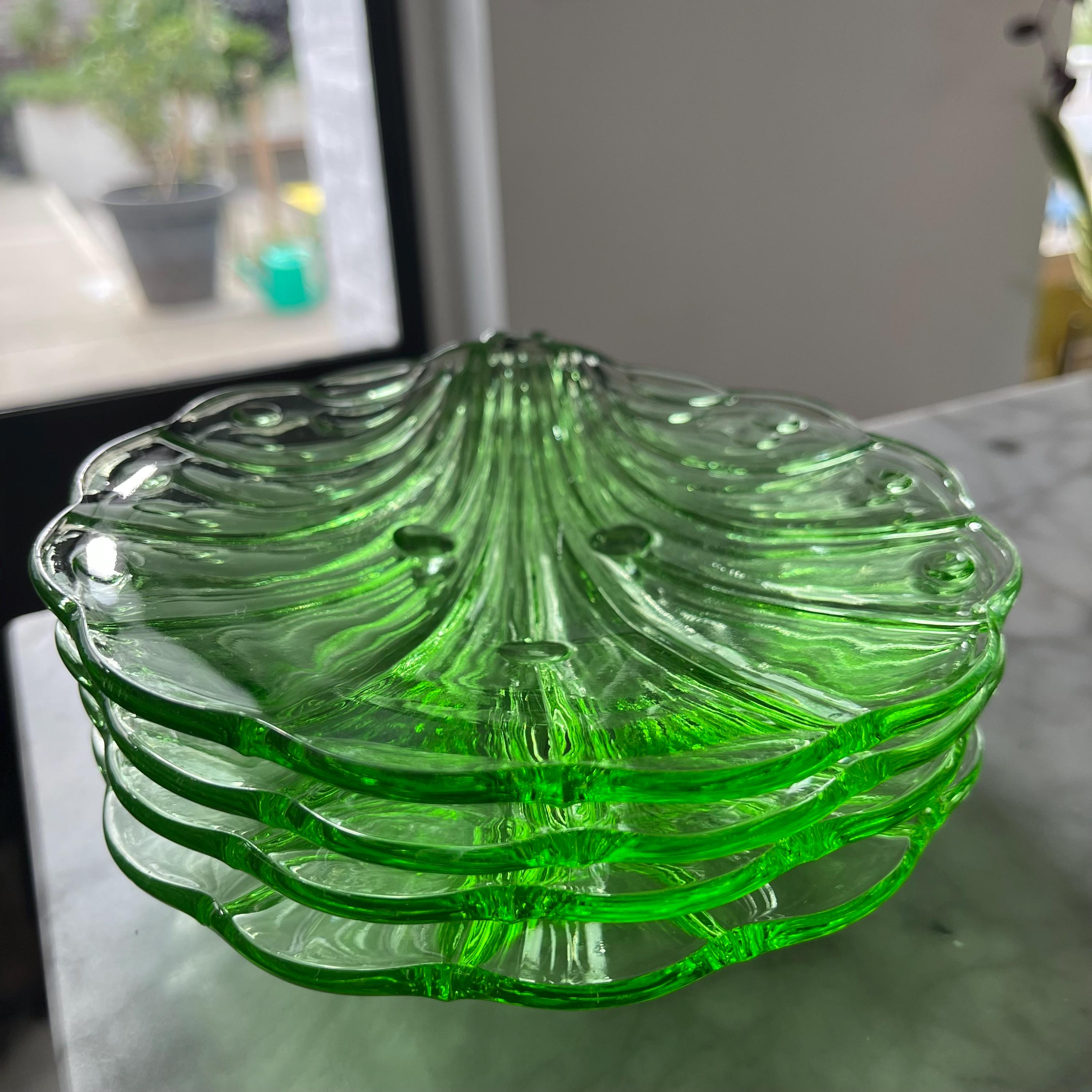 Art Déco Groene Glazen Kommenset Carl Stölzle & Sohne Hermanova