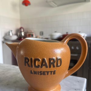 French Vintage Ricard Jug Ceramic Pitcher Anisette
