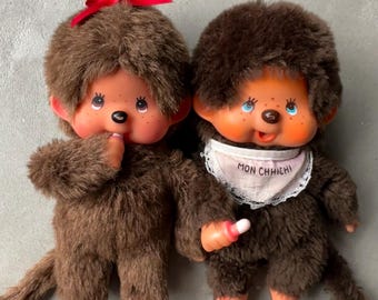 Monchhichi Sekiguchi Set Blue Eyed 1974 Boy Brown Eyed Girl