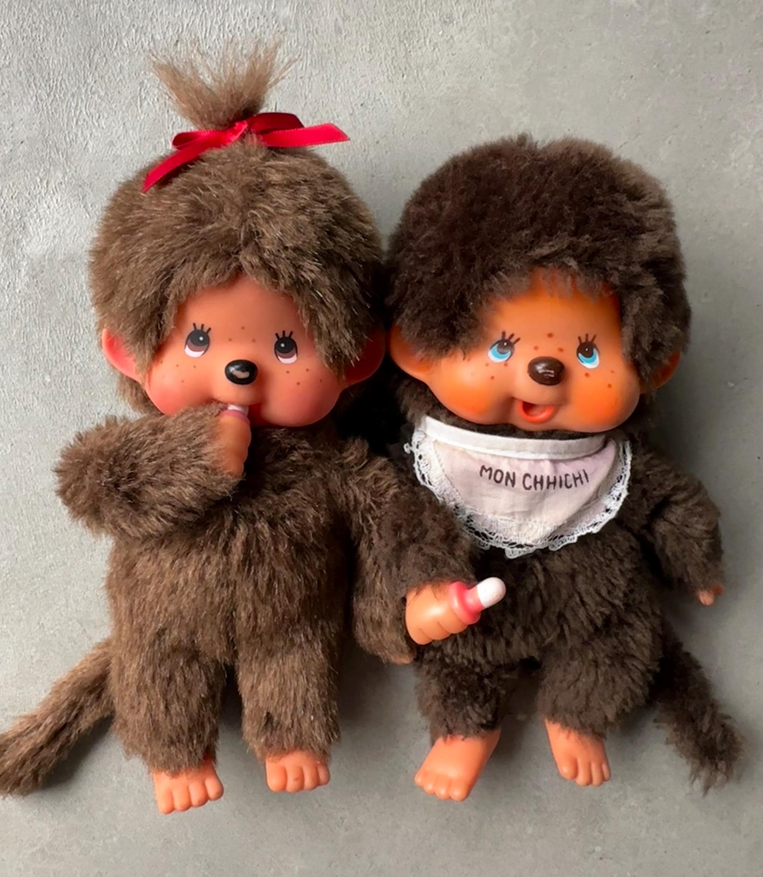Monchhichi Sekiguchi Set Blue Eyed 1974 Boy Brown Eyed Girl