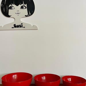 Set van 3 Kaj Franck voor Finel Arabia Finland geëmailleerde kommen uit de jaren 60 Mid Century modernistisch ontwerp Nestschalen
