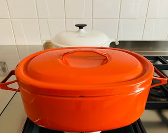 Seppo Mallat Finel Arabia Finland pan vintage jaren 70 oranje Emaille Emaille ware 4 l.