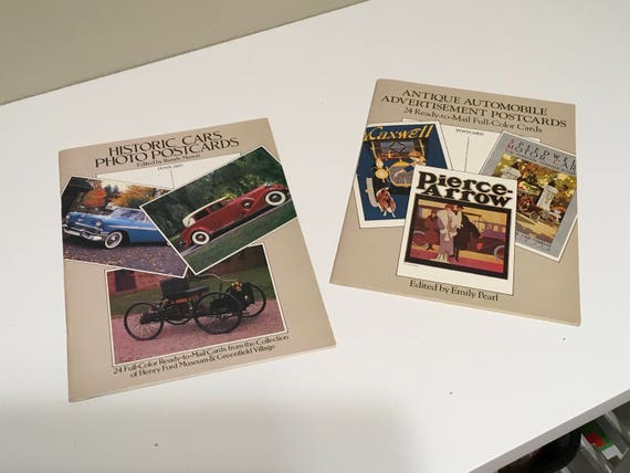 Antique Automobile Ads Postcards And Historic Cars Photo Postcards 24 Each Book New Never Used - 