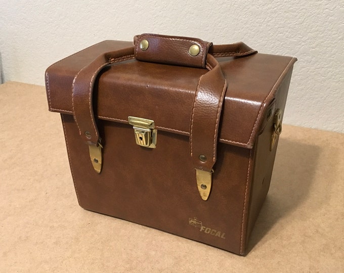 Vintage FOCAL Kmart Hard Leather Camera Bag With Strap in Excellent