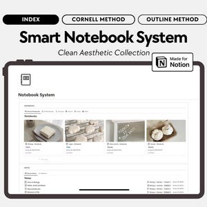 Smart Notebook System Notion, Smart Notebook Notion-sjabloon, Notities maken met Cornell, Outline Method Notion
