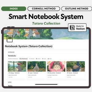 TOTORO Smart Notion Notebook Cornell, Outline and Charting Method for Notetaking Organized Notes